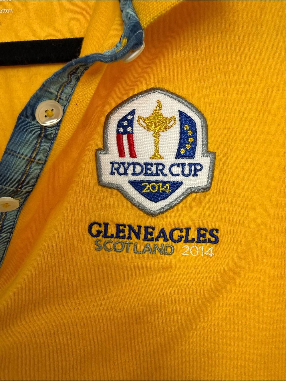 Peter Millar Ryder Cup 2014 Gleneagles Scotland Golf Polo L Collector Vintage - Picture 6 of 10